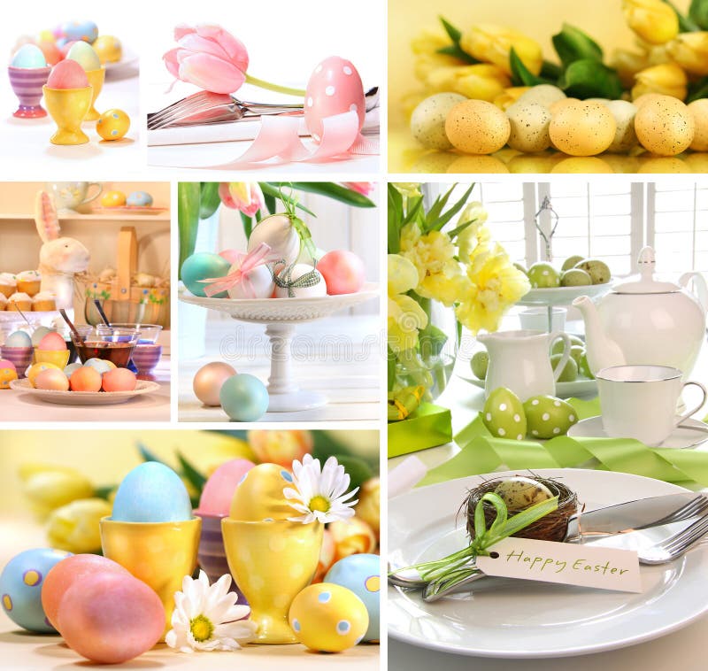 Collage des images colorées de Pâques photo libre de droits Collage des images colorées de Pâques photo libre de droits