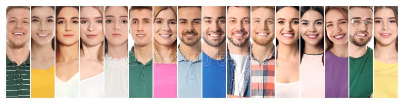 Collage des personnes de sourire, plan rapproché image libre de droits Collage des personnes de sourire, plan rapproché image libre de droits