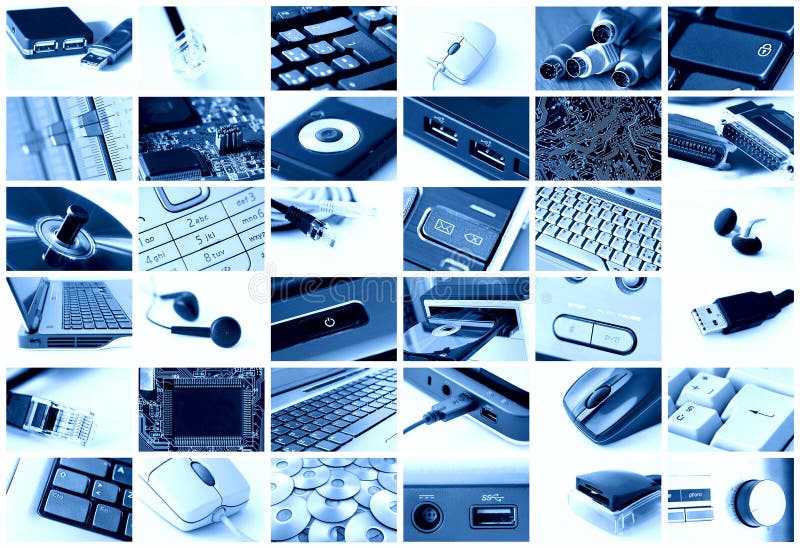 Collage di tecnologia fotografie stock libere da diritti Collage di tecnologia fotografie stock libere da diritti