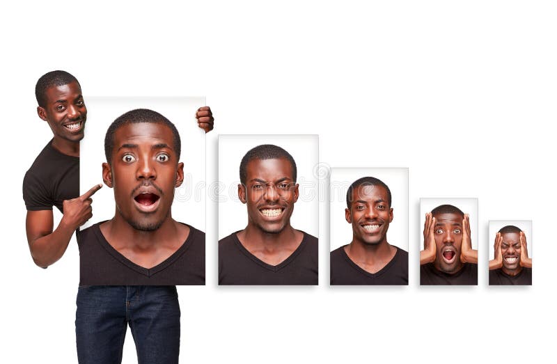 The collage of different emotions from an royalty free stock photography
