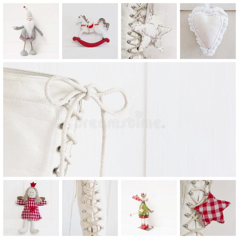 Collage of different photos for christmas - idea for decoration royalty free stock photography