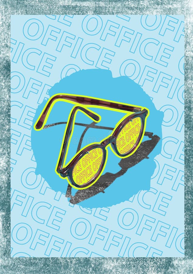 Collage about eye glasses, financial background concept stock illustration Collage about eye glasses, financial background concept stock illustration