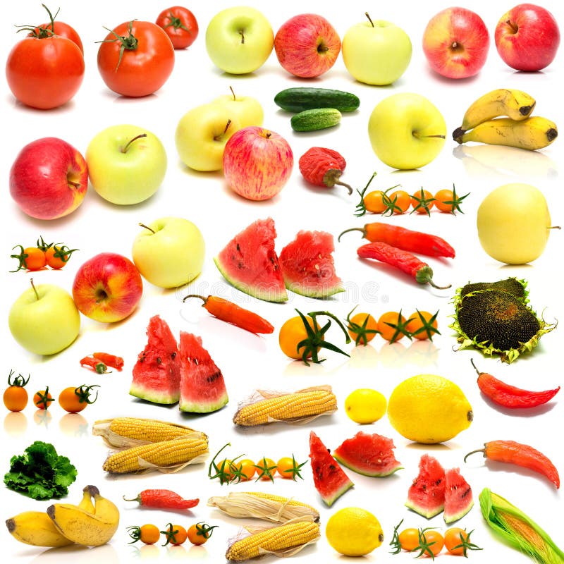 Collage from fruits and vegetables 2