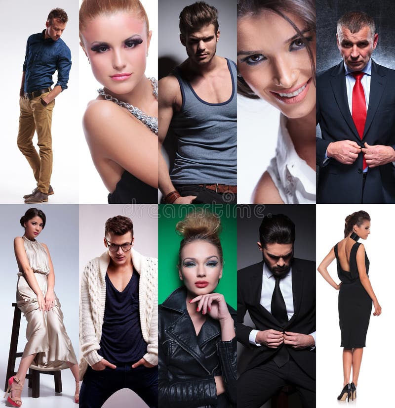 Collage för tio olik personer royaltyfri bild Collage för tio olik personer royaltyfri bild