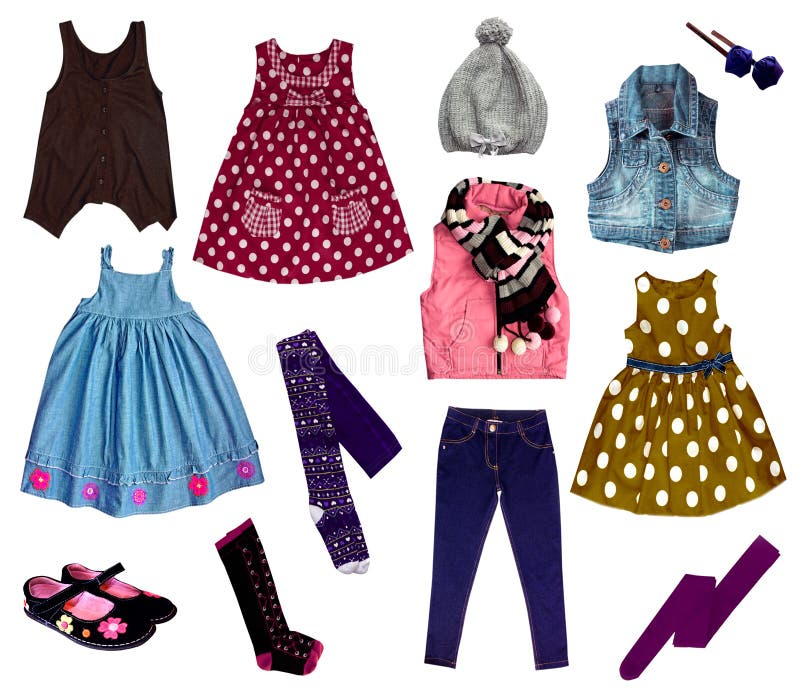 Collage of kids clothing stock image. Image of dress - 35866183