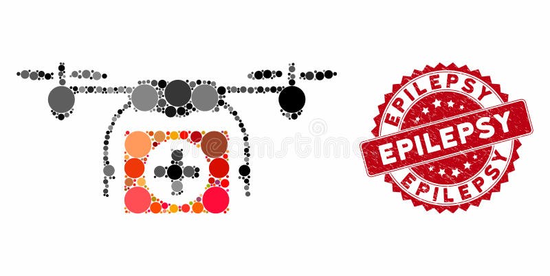 Collage Medical Drone with Grunge Epilepsy royalty ilustracja