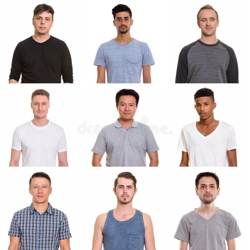 Collage Of Multi Ethnic And Mixed Age Men Stock Image - Image of mixed ...