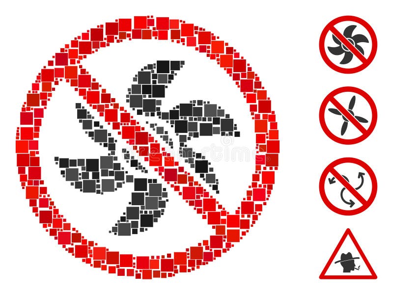 Square No Rotor Icon Vector Collage vector illustration
