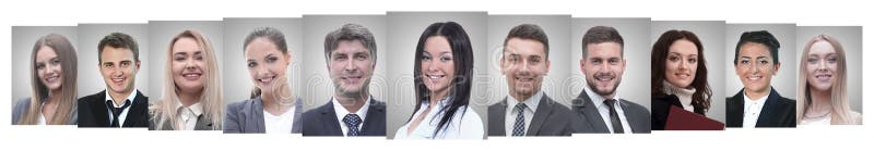 Collage panoramique des portraits des hommes d'affaires r?ussis images stock Collage panoramique des portraits des hommes d'affaires r?ussis images stock