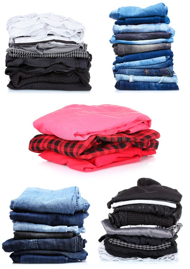 Pile Of Messy And Ironed Clothes Stock Photo - Image of chores ...