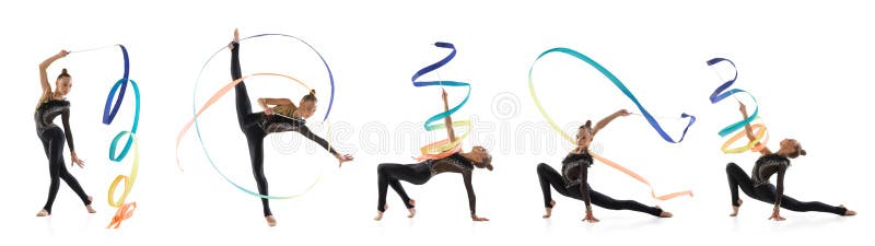 Girl with a Rhythmic Gymnastics Clubs.Flexibility in Acrobatics Stock Image  - Image of charming, colorful: 130603401