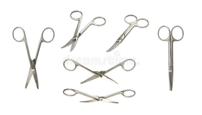 Collage Scissors Isolate On A White Background Stock Image - Image of ...
