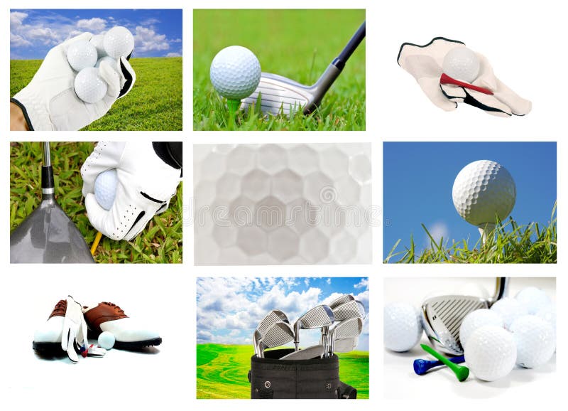 Collage of several golf related images royalty free stock image Collage of several golf related images royalty free stock image