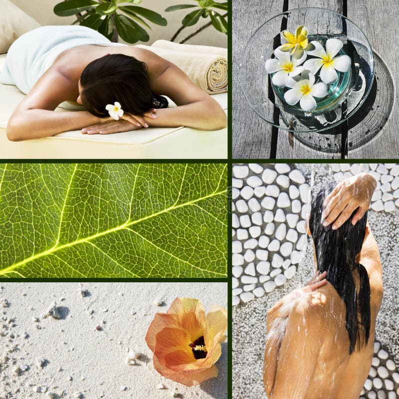 Collage aus mehreren Fotos im Gesundheits-und beauty-Branche.