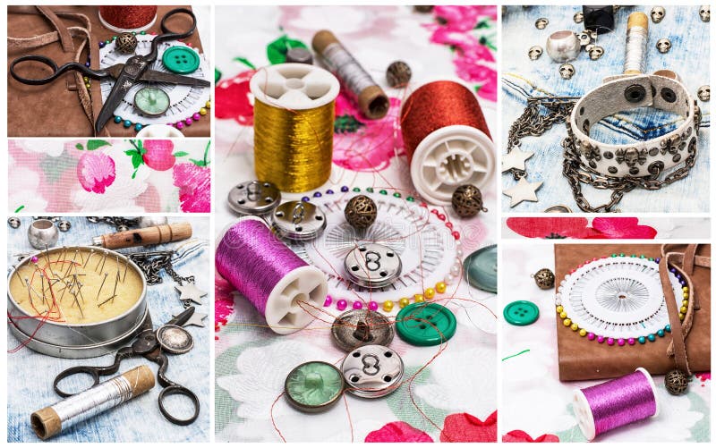 Crafty Sewing Tools Collage