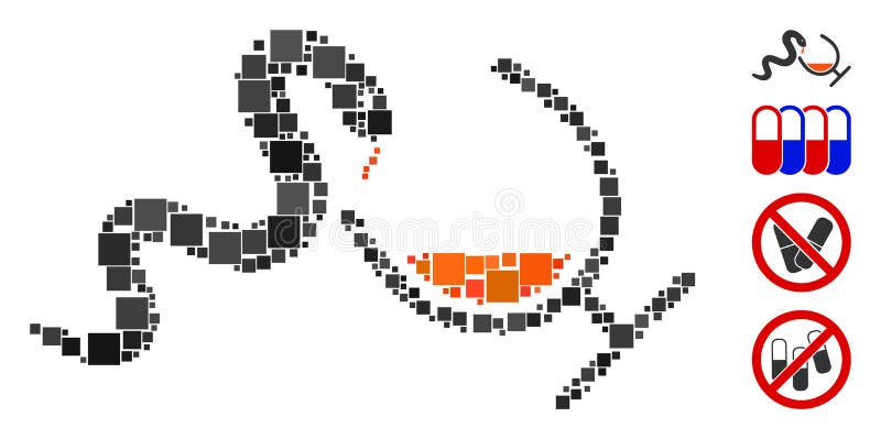 Square Snake Toxin Icon Vector Mosaic vector illustration