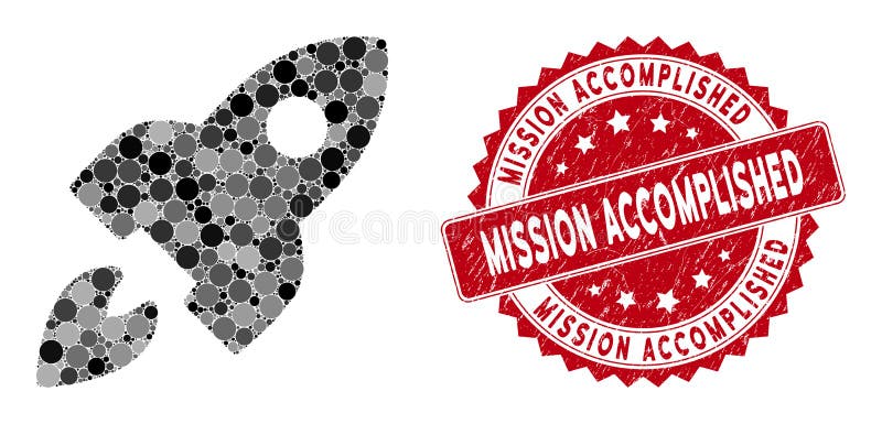 Collage Space Rocket con missione di soccorso illustrazione di stock