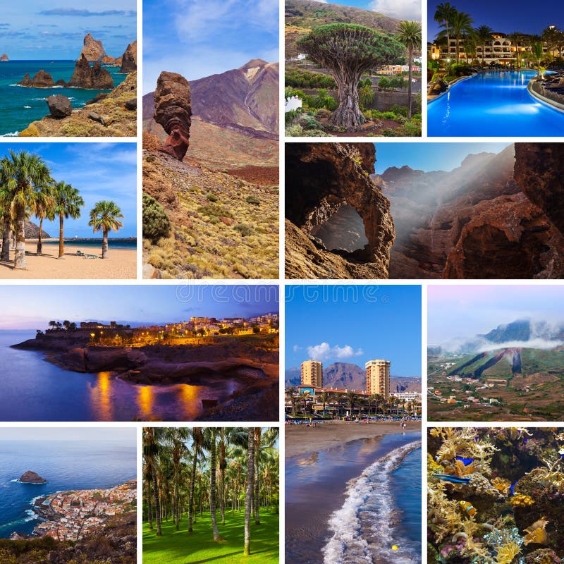 Collage of Tenerife Canary images