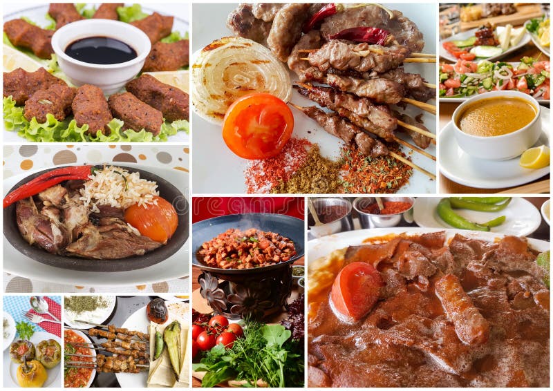Collage turco de las comidas
