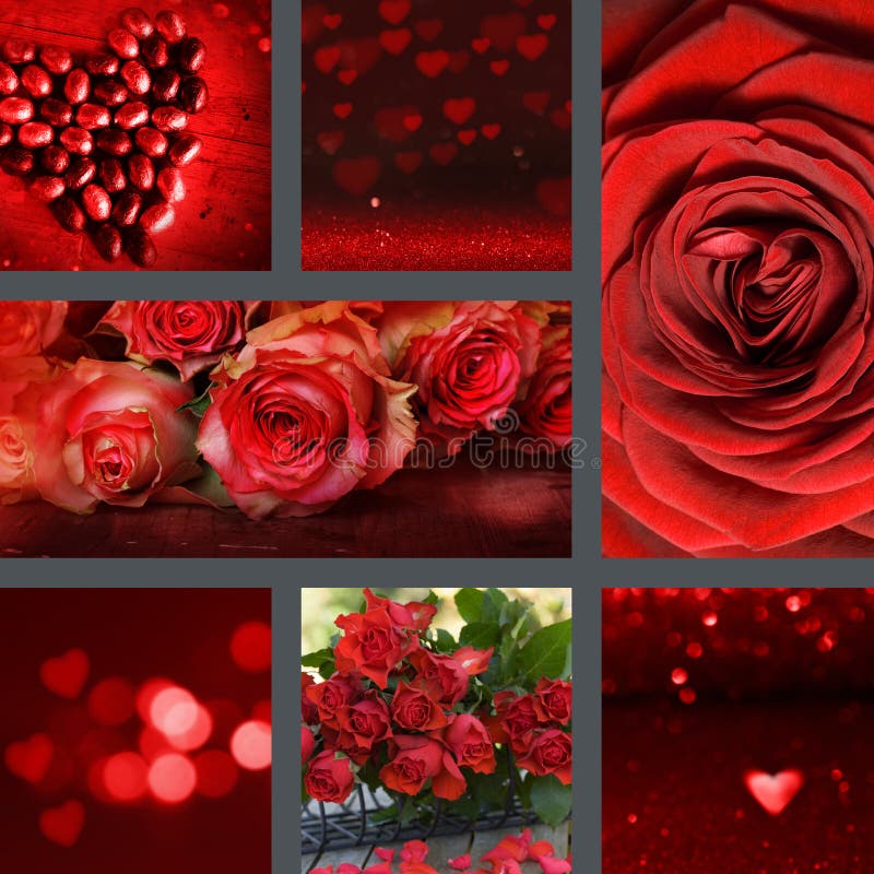 Collage valentine day stock photo. Image of basket, garden - 17086956
