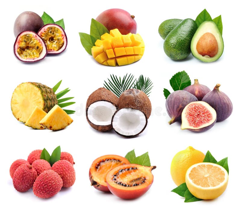 Collage van exotische vruchten