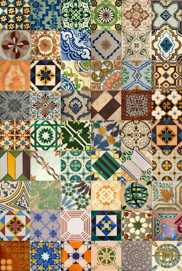 Collage van keramische tegels van Portugal stock afbeelding Collage van keramische tegels van Portugal stock afbeelding