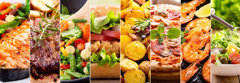 Collage van voedingsmiddelen