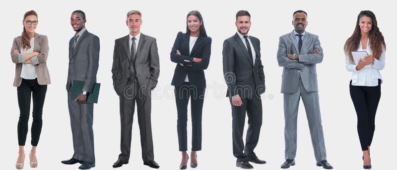 Collage of a Variety of Business People Standing in a Row Stock Photo ...