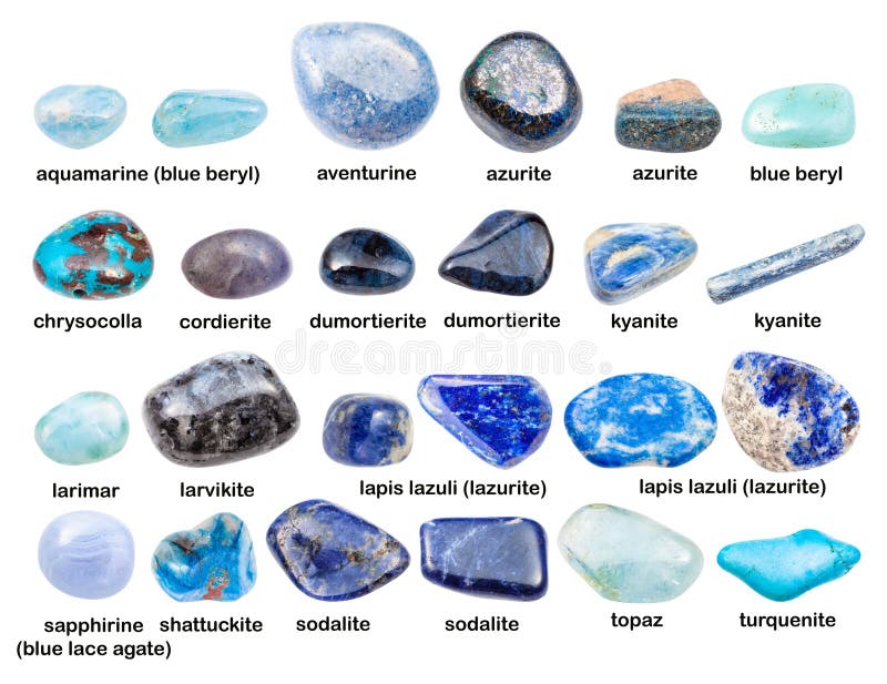 Set of various blue gemstones with names isolated, Art Print | Barewalls Posters & Prints | bwc79022891