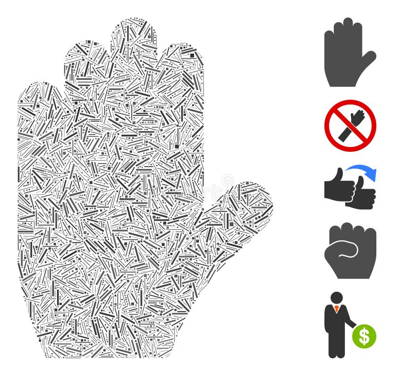 Collage vettoriale dell'icona della mano di voto illustrazione di stock