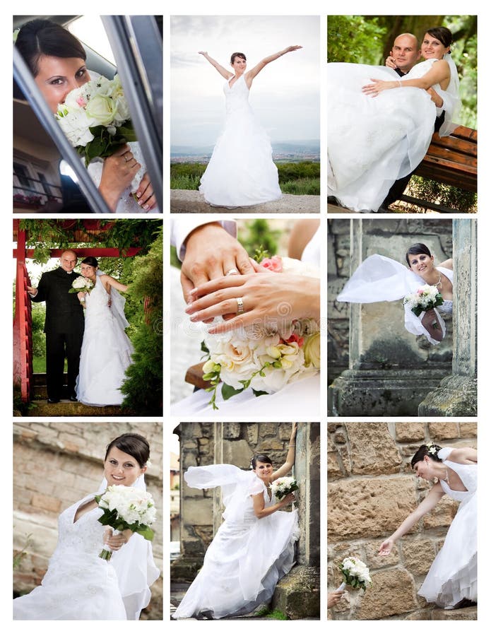 Collage of wedding photos