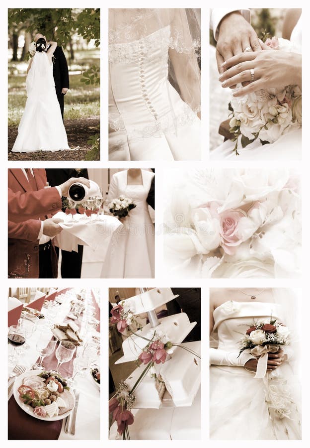 Collage of wedding photos