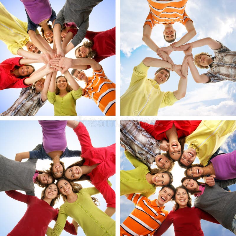 Collage of young students hanging out togerher royalty free stock image Collage of young students hanging out togerher royalty free stock image