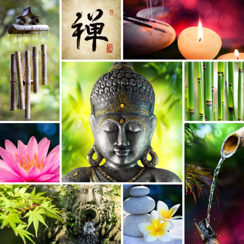 CollageZen - asiatisk mosaik royaltyfria foton CollageZen - asiatisk mosaik royaltyfria foton