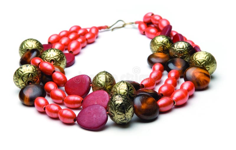 Collana con le pietre arancioni fotografia stock Collana con le pietre arancioni fotografia stock