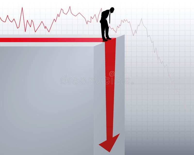 Uomo d'affari e un crollo del fatturato.