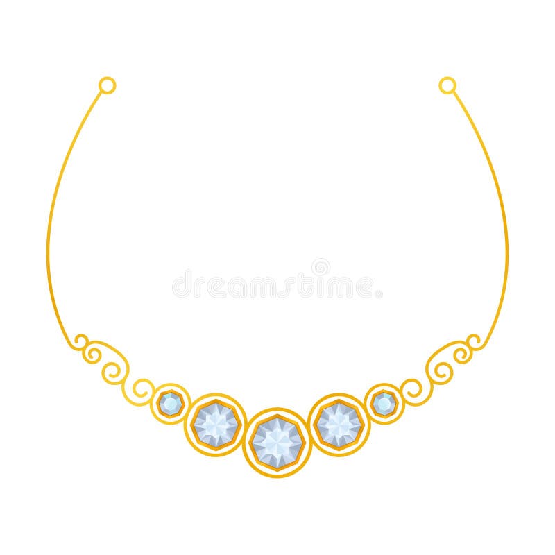 Collar elegante delicado con las curvas Ilustraci? n del vector en el fondo blanco stock de ilustración