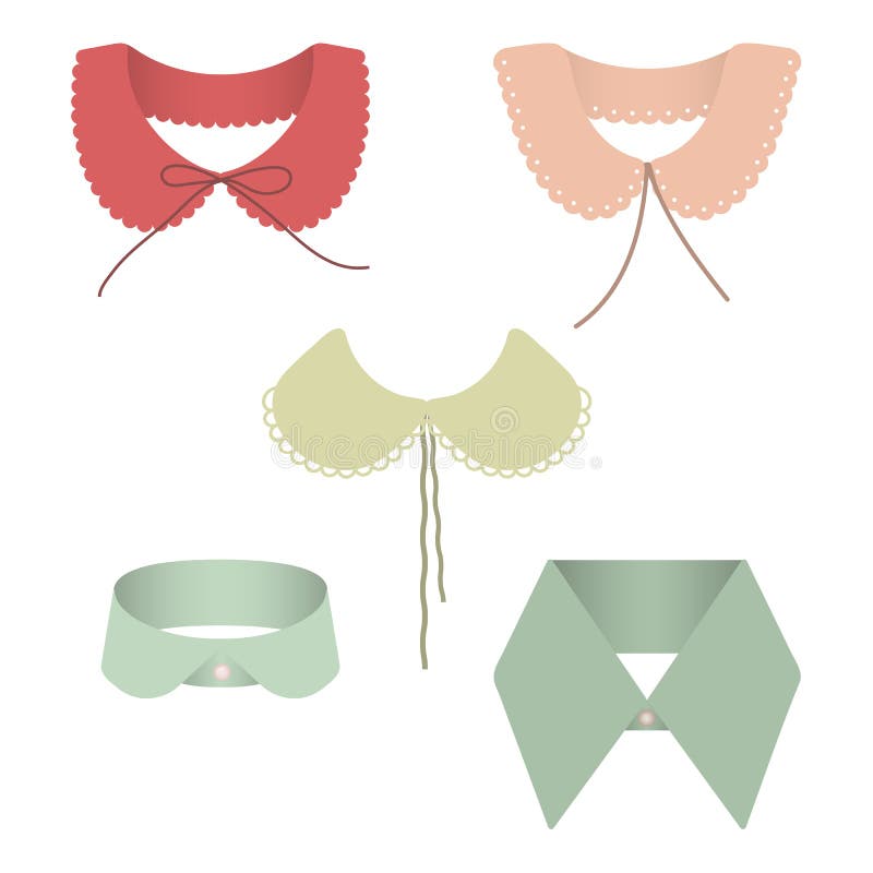 Set of fashion collars stock vector. Illustration of drawing 30087779