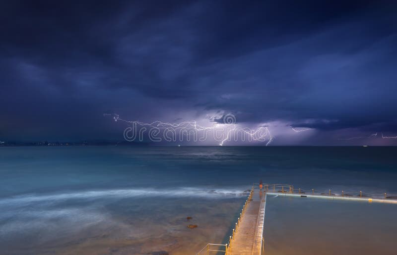 Collaroy błyskawica i burze fotografia stock Collaroy błyskawica i burze fotografia stock