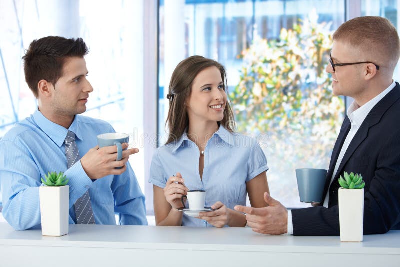 Colleagues on coffee break stock image