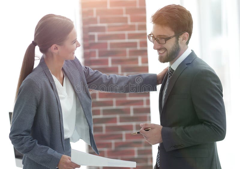 Colleagues Communicate with Each Other Stock Image Image of