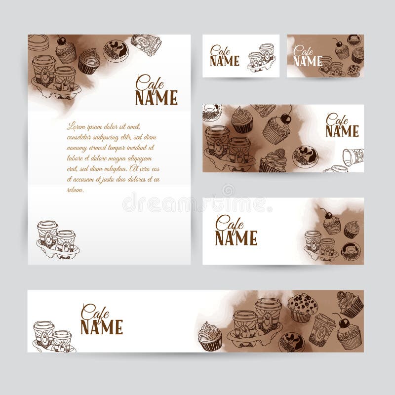 Collectief identiteits bedrijfskoffie vastgesteld ontwerp royalty-vrije illustratie Collectief identiteits bedrijfskoffie vastgesteld ontwerp royalty-vrije illustratie