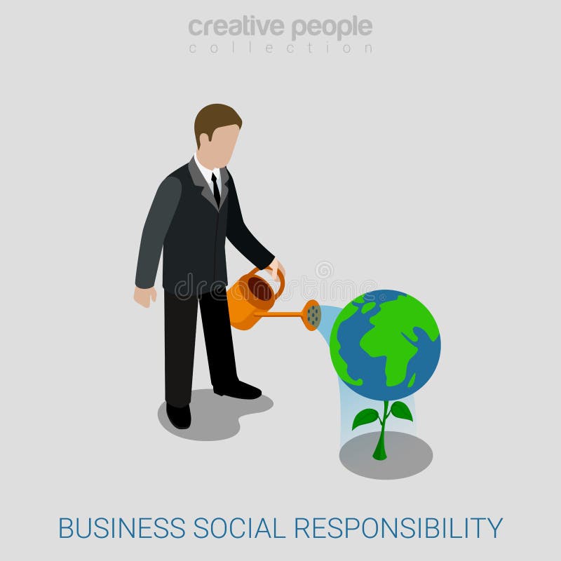Collectieve bedrijfs sociale verantwoordelijkheids vlakke isometrische vector royalty-vrije illustratie Collectieve bedrijfs sociale verantwoordelijkheids vlakke isometrische vector royalty-vrije illustratie