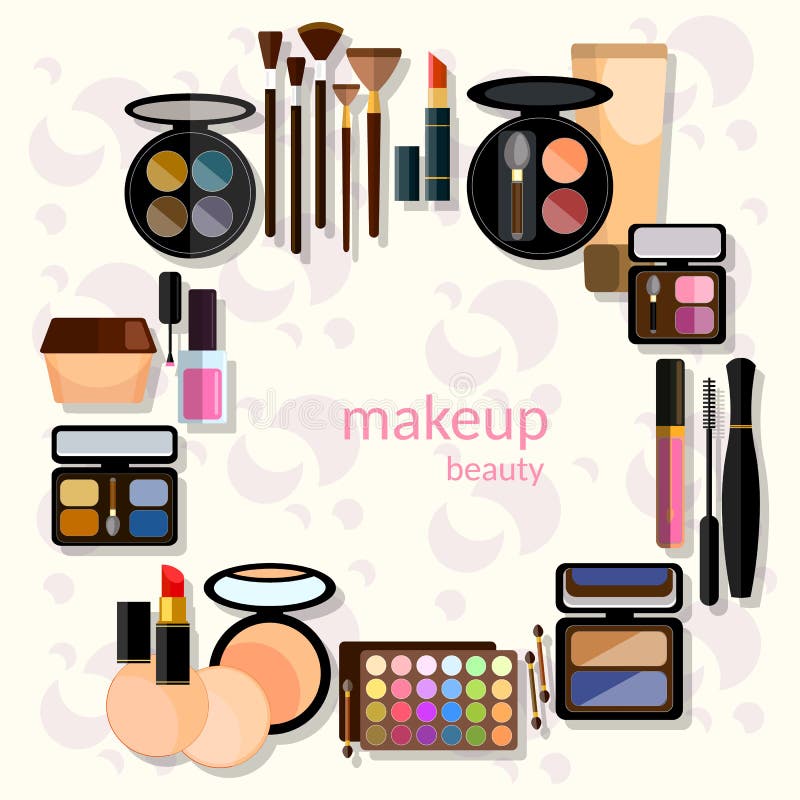 Collectio atractivo del maquillaje de la moda del rimel del maquillaje libre illustration Collectio atractivo del maquillaje de la moda del rimel del maquillaje libre illustration
