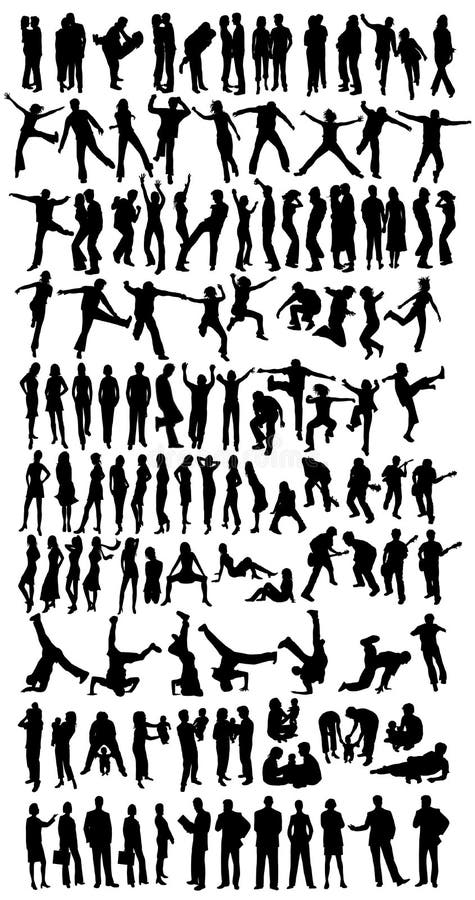 Collection of 118 silhouettes vector illustration Collection of 118 silhouettes vector illustration
