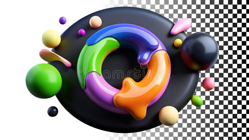 Abstract colorful shapes, modern design and artistic element png transparent image Generative AI stock illustration