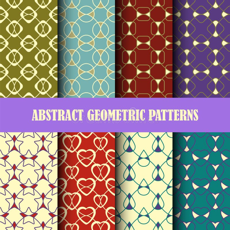 Collection of Abstract Geometric Patterns Stock Vector Illustration