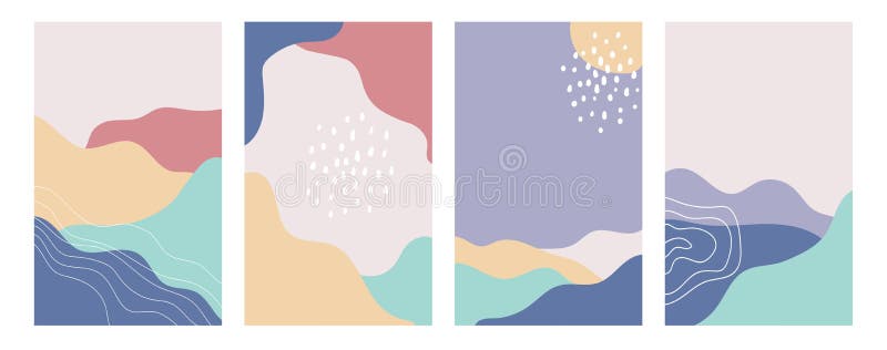 Collection of abstract pastel colours background vector illustration