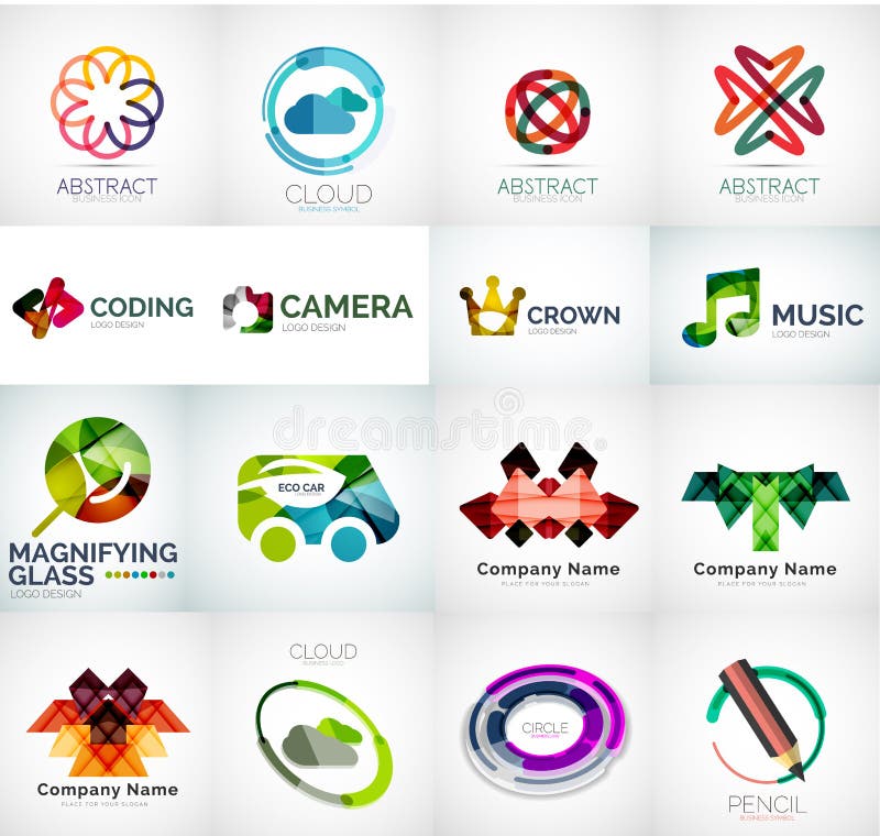 Collection abstraite de vecteur de logo de société illustration stock Collection abstraite de vecteur de logo de société illustration stock