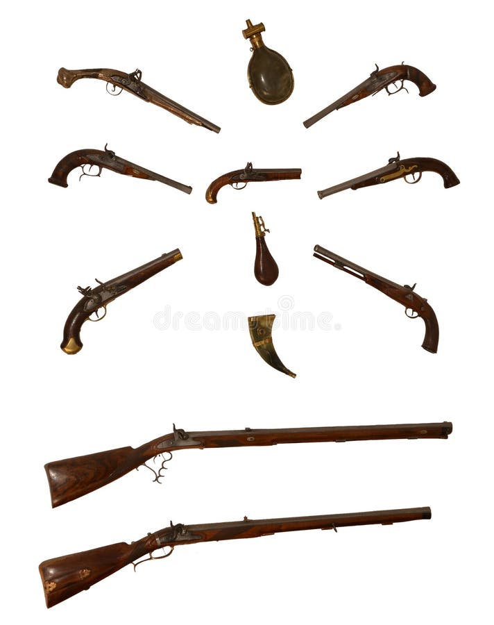 Collection of Antique Firearms Stock Photo Image of medieval